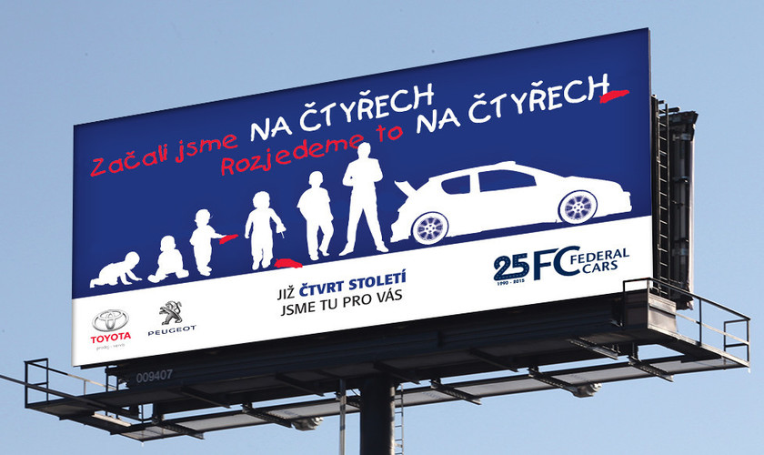 25 let FC Federal Cars billboard
